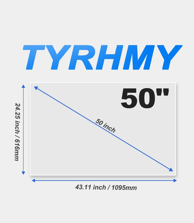 Alt view image 5 of 5 - TYRHMY Blue Light and Anti Glare Film for 50 Inch TV,Matte Frosted Anti Scratch,Glare reduction Screen Protector Enhancing TV Viewing Comfort