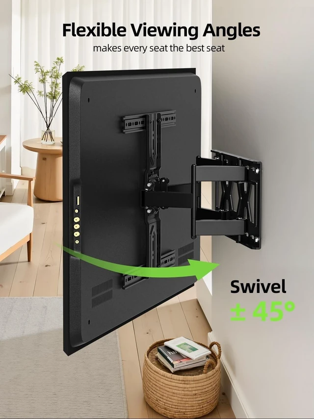 Alt view image 4 of 5 - USX MOUNT Ultra Slim TV Wall Mount 37-75 Inch TVs Mount with Swivel and Tilt, Low Profile Full Motion Bracket with Articulating Dual Arms, Up to VESA 400X400 mm Max 16" Wood Studs, Holds 99lbs