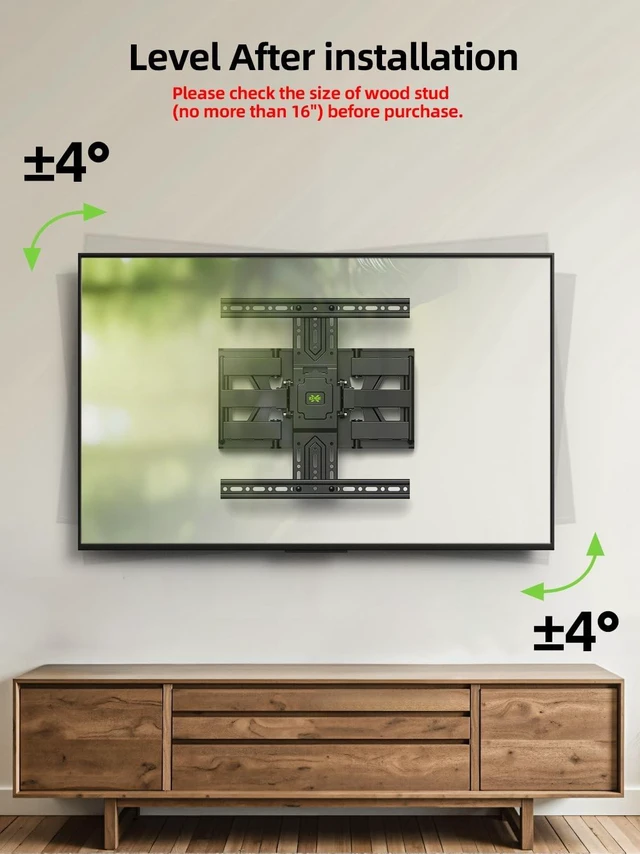 Alt view image 5 of 5 - USX MOUNT Ultra Slim TV Wall Mount 37-75 Inch TVs Mount with Swivel and Tilt, Low Profile Full Motion Bracket with Articulating Dual Arms, Up to VESA 400X400 mm Max 16" Wood Studs, Holds 99lbs