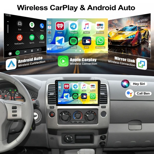 Alt view image 3 of 5 - Car Radio for Nissan Frontier 2005-2008 Wireless Apple CarPlay Android Auto