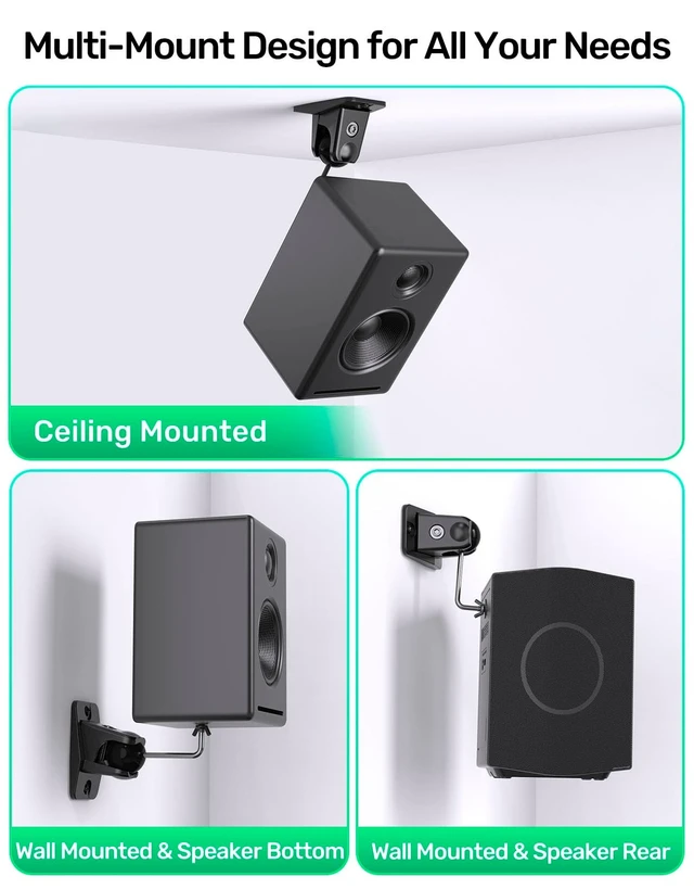 Alt view image 4 of 5 - Speaker Ceiling Mount for Satellite Speaker, Tilt and Swivel, 2 Pack