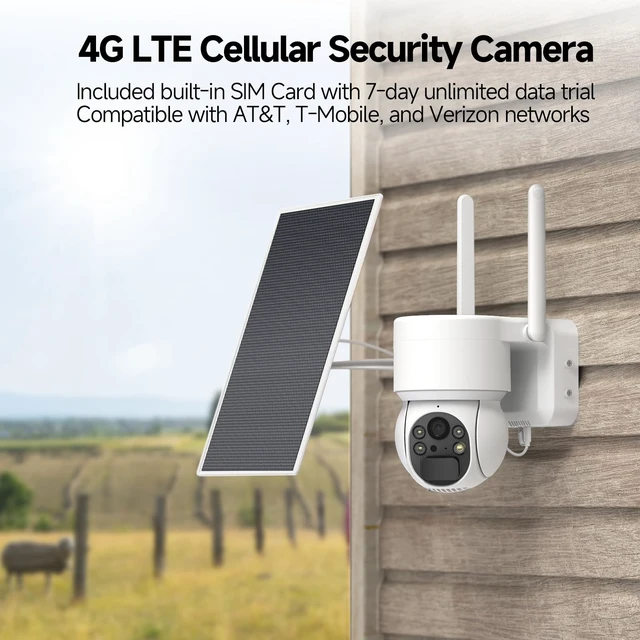 Alt view image 2 of 5 - Oculview 2K Solar Security Camera Wireless Outdoor, 1PCS Outdoor Camera Wireless with 360 View, Cameras for Home Security with Color Night Vision, 4G LTE Cellular, No Wi-Fi Needed, 1 Pac