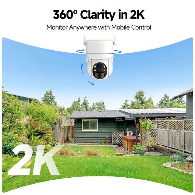 Alt view image 3 of 5 - Oculview 2K Solar Security Camera Wireless Outdoor, 1PCS Outdoor Camera Wireless with 360 View, Cameras for Home Security with Color Night Vision, 4G LTE Cellular, No Wi-Fi Needed, 1 Pac