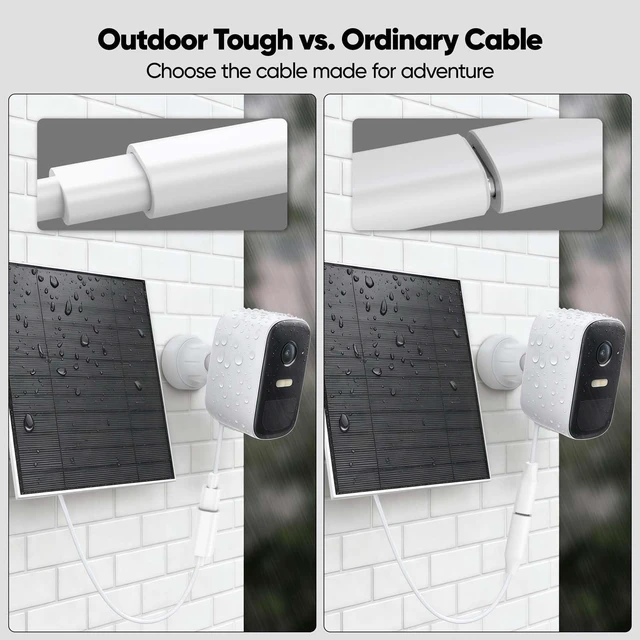 Alt view image 2 of 5 - URELEGAN USB C Extension Cable 20FT for Ring Solar Panel-White Waterproof