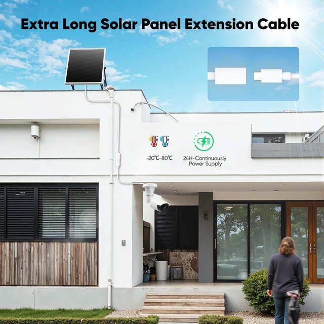 Alt view image 3 of 5 - URELEGAN USB C Extension Cable 20FT for Ring Solar Panel-White Waterproof