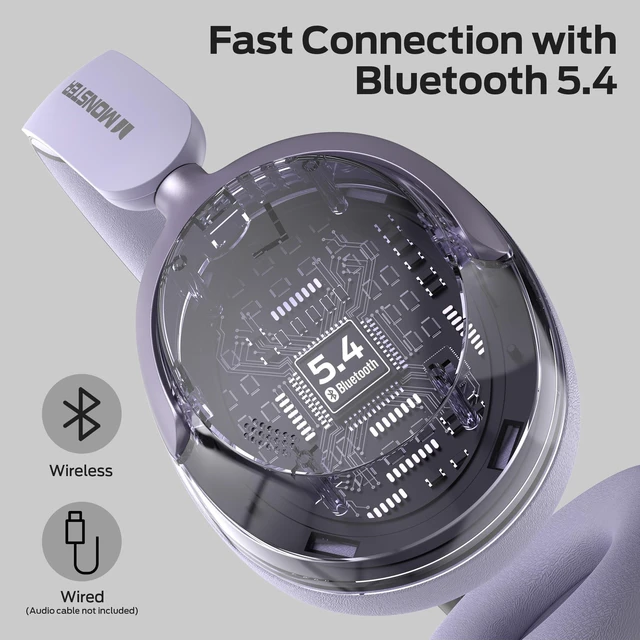 Alt view image 5 of 5 - Monster Persona 3rd ANC Wireless Headphones, Premium Noise Cancelling with Bluetooth 5.4, Ultra-Light Foldable Over Ear Headphones, HD Voice Clarity, 70H Battery Life, Multi-Point Pairing, Comf