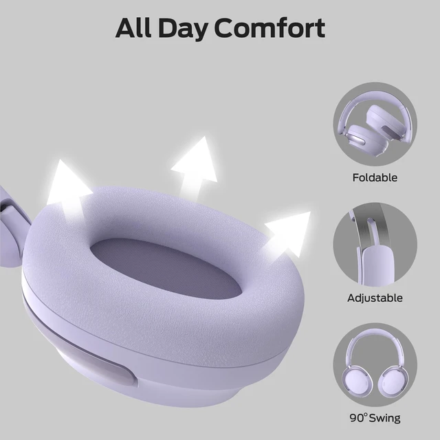 Alt view image 4 of 5 - Monster Persona 3rd ANC Wireless Headphones, Premium Noise Cancelling with Bluetooth 5.4, Ultra-Light Foldable Over Ear Headphones, HD Voice Clarity, 70H Battery Life, Multi-Point Pairing, Comf