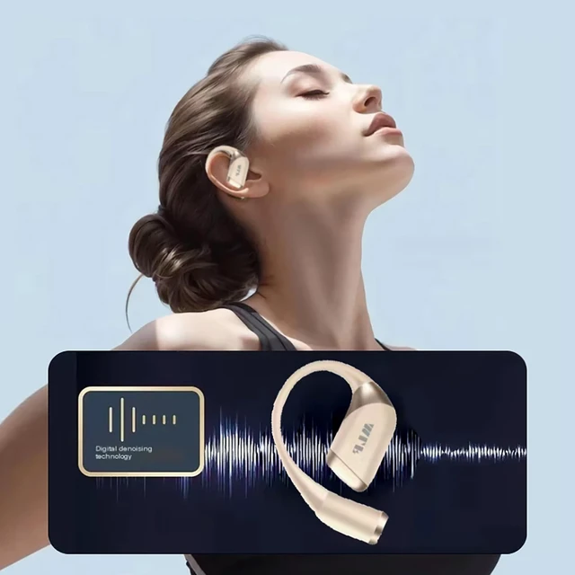 Alt view image 4 of 5 - MLF-M007 AI Translation Earbuds Real Time Open Ear Translator Headphones Real Time Translation Earbuds Global Language Translator Earbuds Voice Amplification Clear Calls Beige