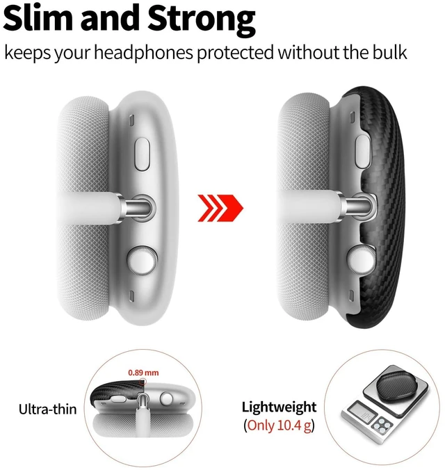 Alt view image 2 of 5 - Carbon Fiber Case Cover Compatible with AirPods Max