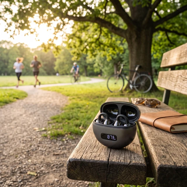 Alt view image 2 of 5 - Luqeeg Wireless Bluetooth Earbuds, LED Digital Display HiFi Touch Control Ear Buds with Noise Canceling Mics Type C Bluetooth Headphones Running Headphones for Cycling Exercise (Black)