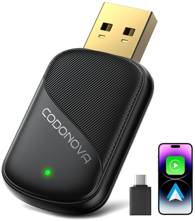 Main image of Mini Wireless CarPlay Adapter for iPhone & Android Auto - Wired to Wireless