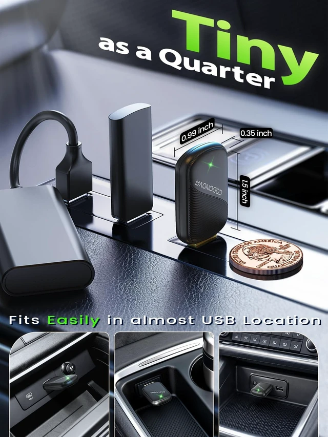 Alt view image 3 of 5 - Mini Wireless CarPlay Adapter for iPhone & Android Auto - Wired to Wireless