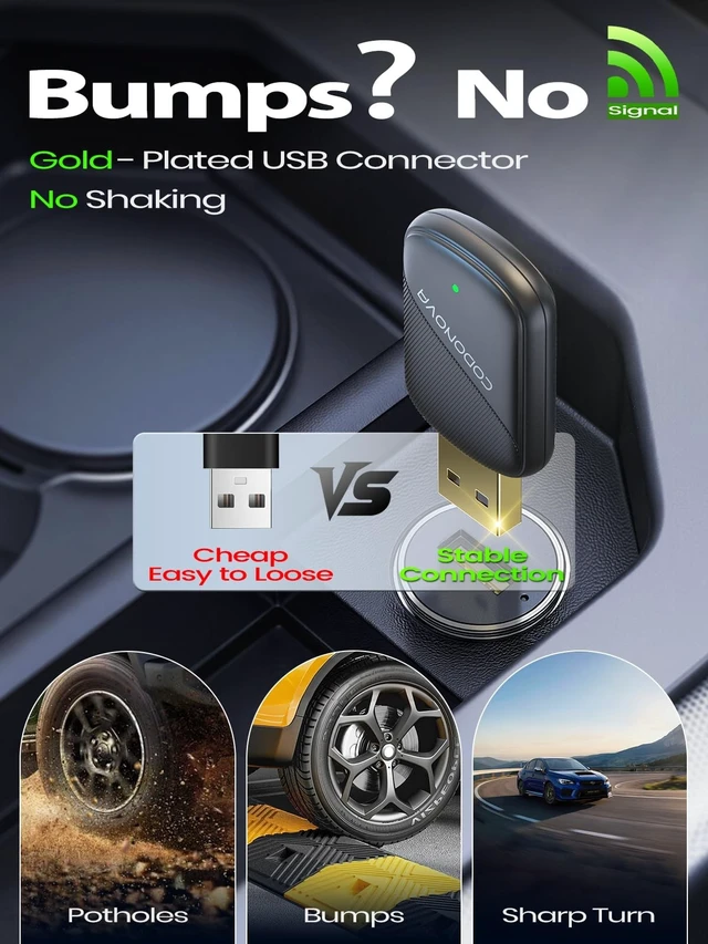 Alt view image 4 of 5 - Mini Wireless CarPlay Adapter for iPhone & Android Auto - Wired to Wireless