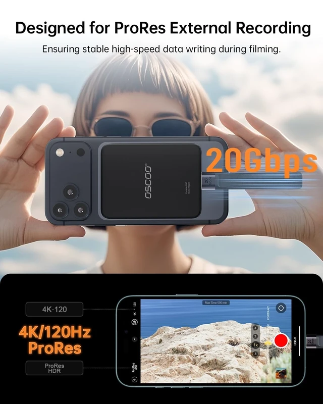 Alt view image 5 of 5 - 2TB Magnetic Portable SSD, Up to 2000MB/s External Solid State Drive