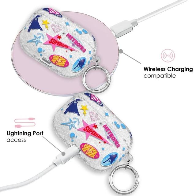 Alt view image 5 of 5 - VELVET CAVIAR for AirPods Pro 3 Case Cover - Cute Protective Hard Cases with Keychain Compatible with AirPods Pro 3 - Supergirl Krypto Glitter