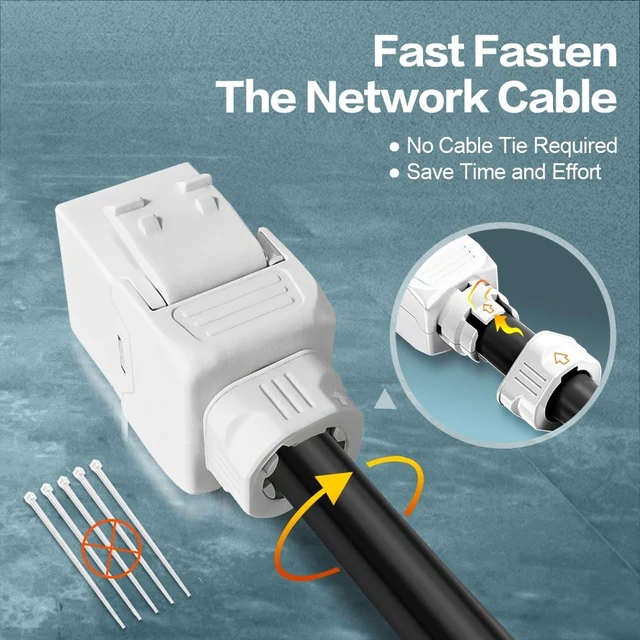 Alt view image 4 of 5 - Enmane Cat6 Keystone Jack (EC Listed) RJ45 Keystone Jack Tool-Less for Cat6, Cat5e, Cat5 Cabling White(24-Pack) (CAT6)
