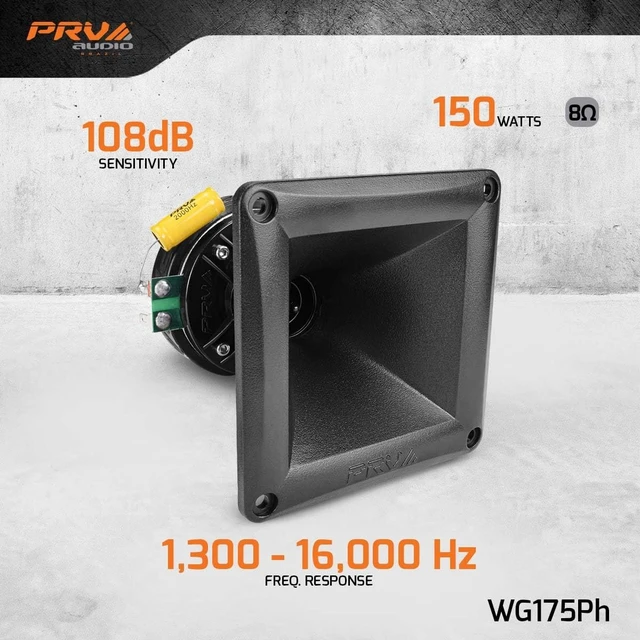 Alt view image 2 of 5 - PRV AUDIO WG175Ph 1" Exit Compression Driver, 150 Watts Program Power, High Frequency, 108dB Tweeter Driver + Horn Combo - Horn Driver Car Audio