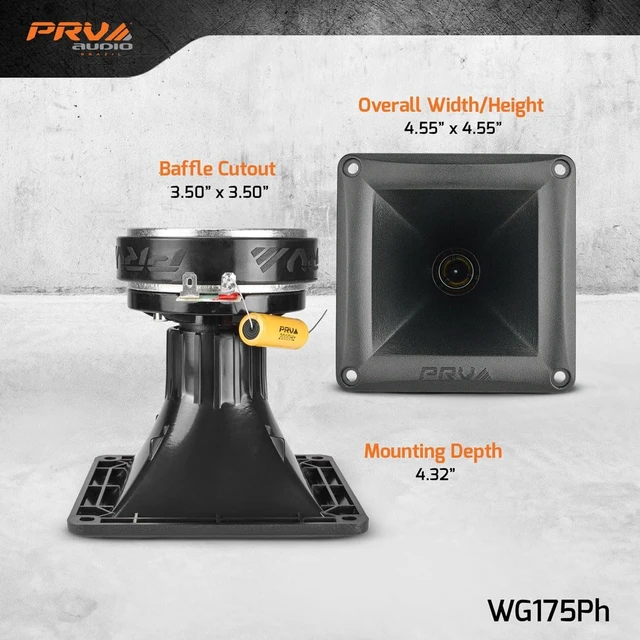 Alt view image 3 of 5 - PRV AUDIO WG175Ph 1" Exit Compression Driver, 150 Watts Program Power, High Frequency, 108dB Tweeter Driver + Horn Combo - Horn Driver Car Audio