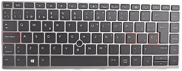 Alt view image 2 of 3 - Laptop Replacement Latin Spanish Layout (espanol teclado) for HP EliteBook 745 G5 745 G6 840 G5 846 G5 840 G6 846 G6.ZBook 14u G5 14u G6 Laptop Keyboard/with Pointer/with Backlit