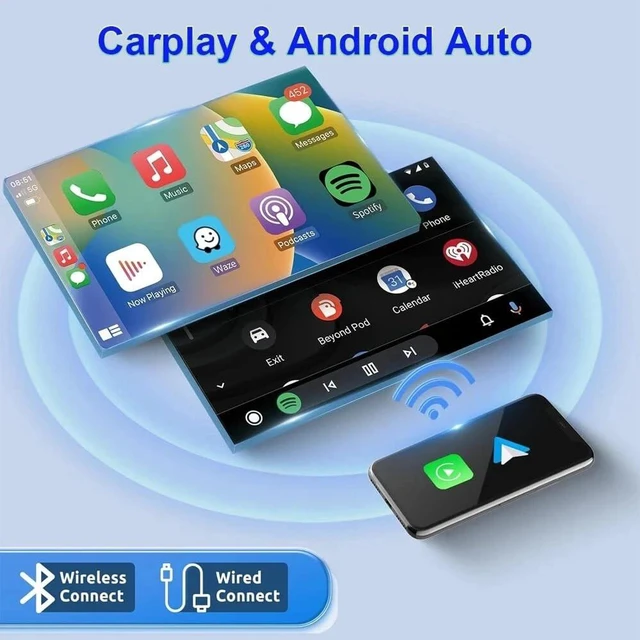 Alt view image 3 of 5 - Surakey 10" Double Din Car Stereo for Chrysler Town & Country 2011-2016, Touchscreen Car Radio w/Wireless CarPlay & Android Auto, Bluetooth, Backup Camera, Mirror Link GPS Navigation WiFi FM, 4