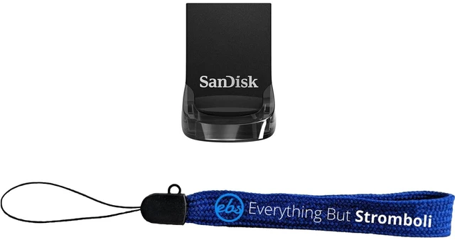 Main image of SanDisk USB 3.2 Flash Drive 256GB Ultra Fit Thumb Drive Up to 130 MB/s Read Speed (SDCZ430-256G-G46) Bundle with (1) Everything But Stromboli Lanyard