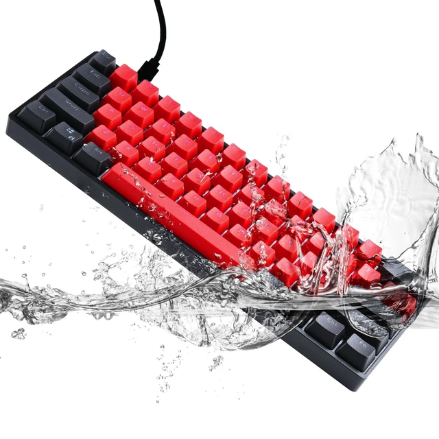 Alt view image 4 of 5 - Ussixchare Wired Gaming Keyboard, 60% RGB Backlit Mechanical Keyboard, with PBT Keycaps NKRO Type-C Cable Hot Swappable for PC Laptop Gamer(Red Switch Milan)