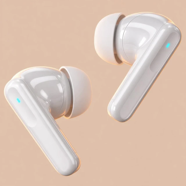 Alt view image 2 of 5 - Wentronic R1 Wireless Earbuds Bluetooth 5.4 Stereo Sound Headphones - White