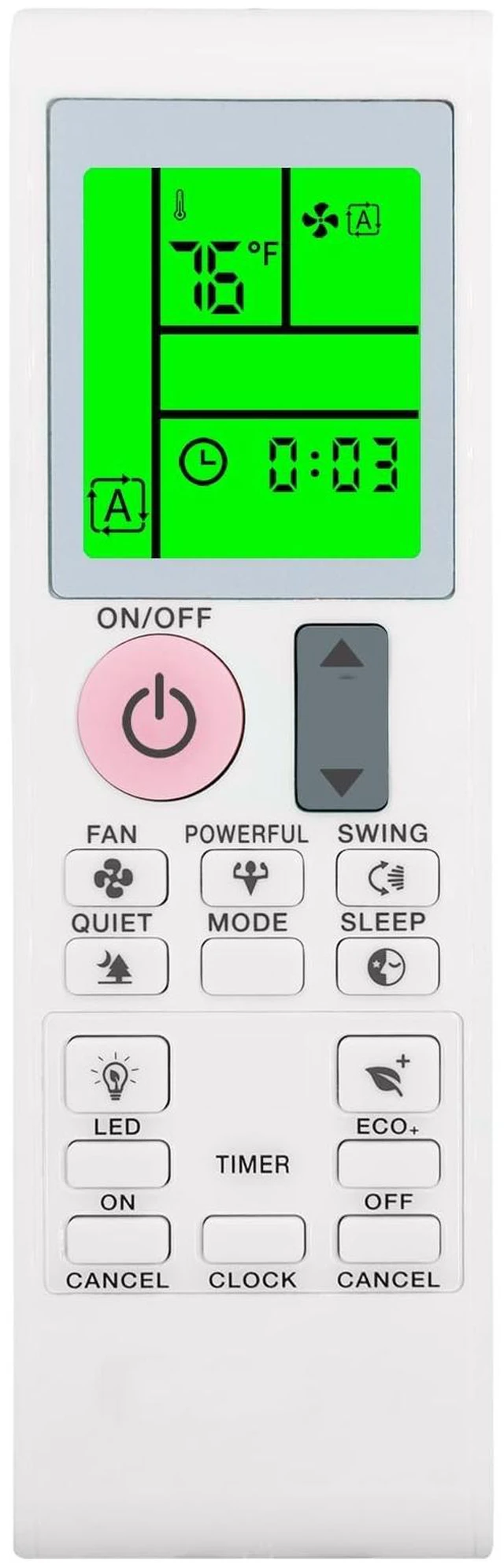 Alt view image 3 of 3 - Replacement Remote Control for Daikin GoodmanAC Air Conditioner FTXNG09AXVJU, FTXNG12AXVJU, FTXNG18AXVJU, 2549253, with Holder, Backlit