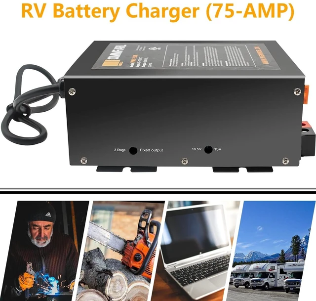Alt view image 5 of 5 - 75Amp RV Power Converter Built-in 3 Stage Smart Charger