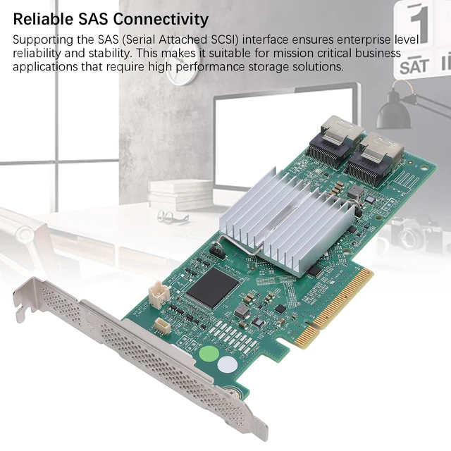 Alt view image 3 of 5 - H310 IR RAID Controller Card, 6GB / s PCI Express x8 SAS Array Card for Server System