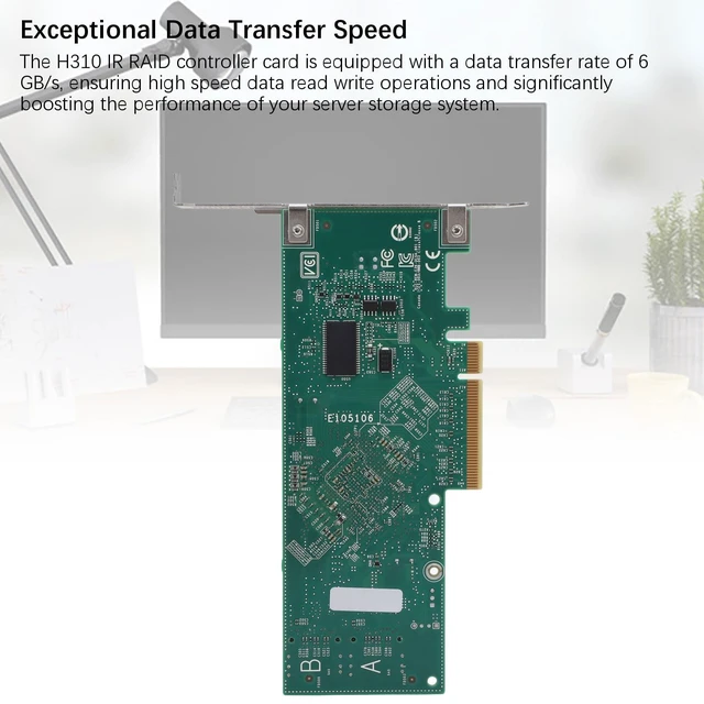 Alt view image 4 of 5 - H310 IR RAID Controller Card, 6GB / s PCI Express x8 SAS Array Card for Server System