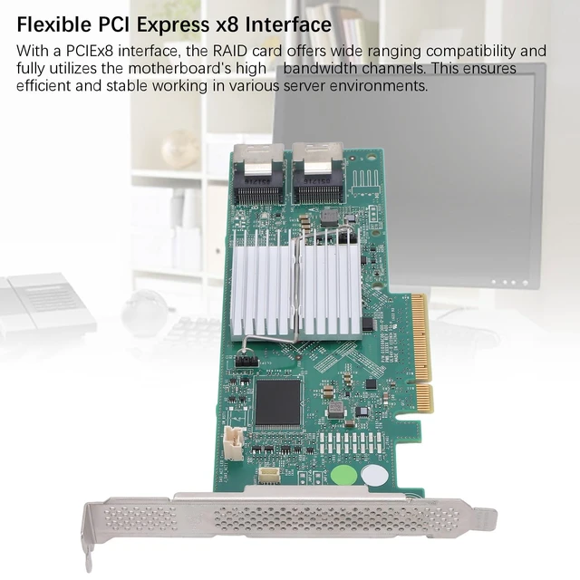 Alt view image 5 of 5 - H310 IR RAID Controller Card, 6GB / s PCI Express x8 SAS Array Card for Server System