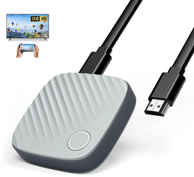 Main image of 4K/5G Wireless HDMI Display Dongle Adapter - 2026 Screen Mirror Miracast/Air Play Adapter, Cast Video Audio File from Phone/Pad/Laptop/Android/i-OS/Win/Mac to HDTV/Monitor/Projector