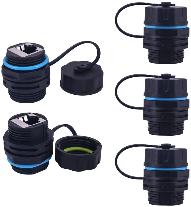 Main image of Lonlonty IP68 Waterproof RJ45 Coupler Shielded CAT6 5 Pack