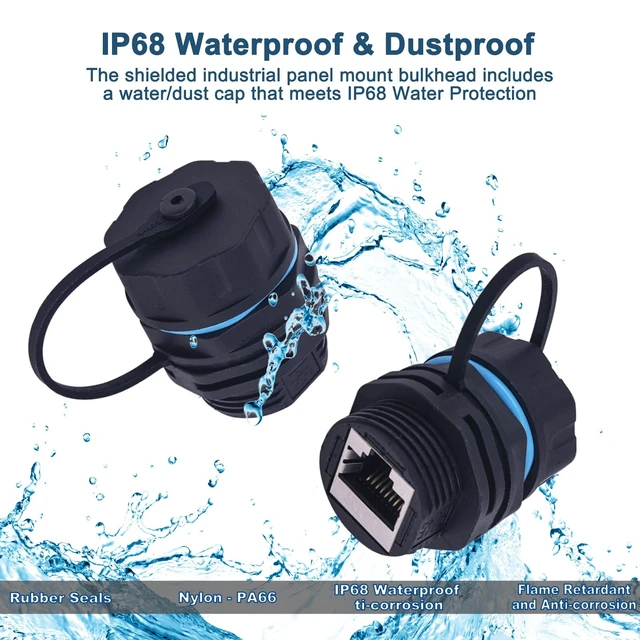 Alt view image 2 of 5 - Lonlonty IP68 Waterproof RJ45 Coupler Shielded CAT6 5 Pack