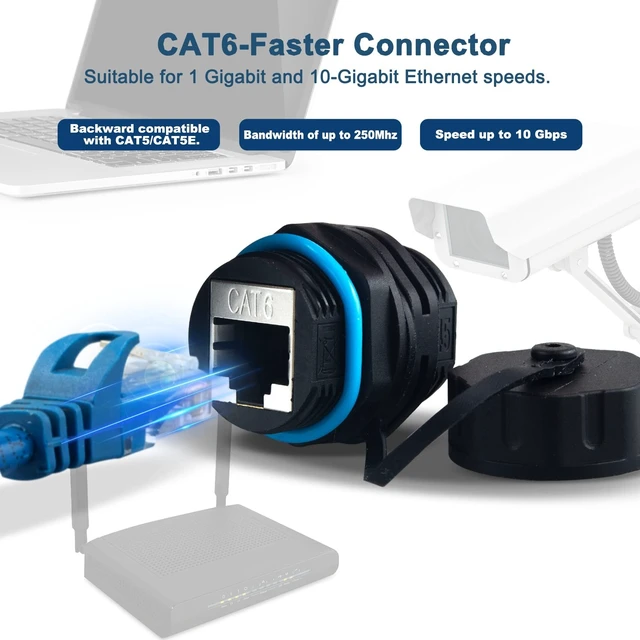 Alt view image 3 of 5 - Lonlonty IP68 Waterproof RJ45 Coupler Shielded CAT6 5 Pack