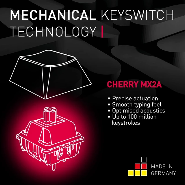 Alt view image 4 of 5 - Cherry MX 8.2 TKL Wireless, Tenkeyless Mechanical Gaming Keyboard, Bluetooth, 2.4 GHz & Wired Mode, Multi-Device, Rechargeable, MX2A Brown Switches, Black