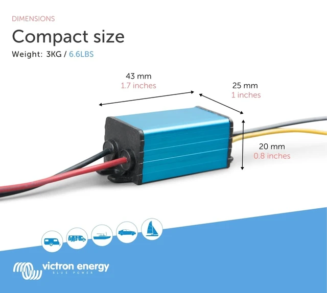 Alt view image 3 of 5 - Victron Energy Orion IP67 24/12-Volt 5 amp DC-DC Converter, Non-Isolated
