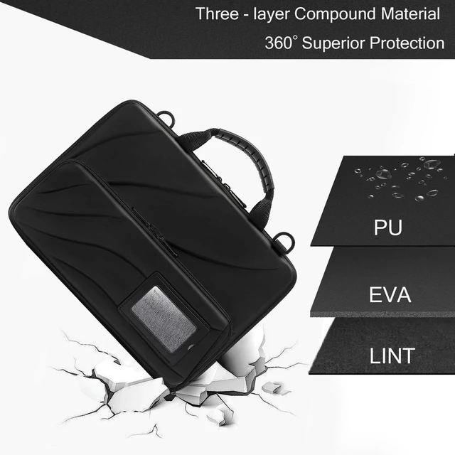 Alt view image 4 of 5 - Laptop Case Hard Shell Bag,14.2-15.6 Inch, Laptop Sleeve Compatible with MacBook Air/Pro 13/Pro 14,HP Dell Acer, Laptop Travel Case,Computer Bag Carrier Protective with Shoulder Strap & Webcam