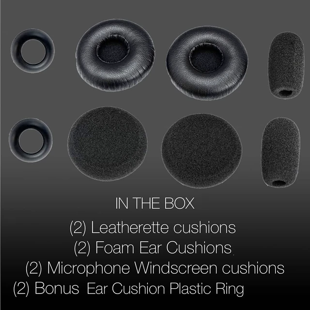 Alt view image 2 of 5 - Ear Cushion Kit for Blue Parrott C400-XT Bluetooth Headset 204159 - Replacement Accessories - Ear Cushions, Microphone Foam Windscreens Covers by Global Teck