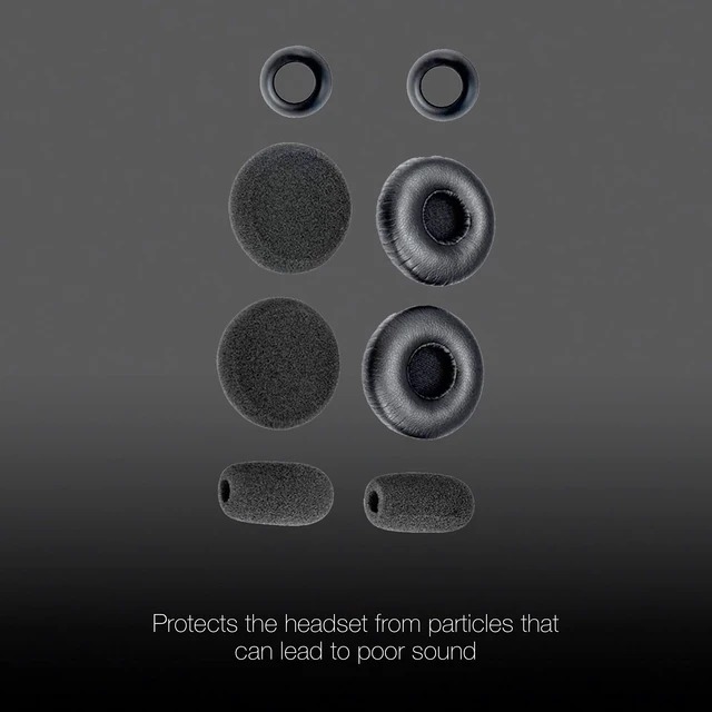 Alt view image 5 of 5 - Ear Cushion Kit for Blue Parrott C400-XT Bluetooth Headset 204159 - Replacement Accessories - Ear Cushions, Microphone Foam Windscreens Covers by Global Teck