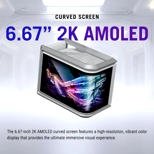 Alt view image 2 of 5 - ASUS ROG RYUO IV SLC 360 ARGB White Edition All-in-one CPU Liquid Cooler, Shortened tubing for Clean Aesthetic, Movable Curved 6.67-inch Display, 6 Year Warranty