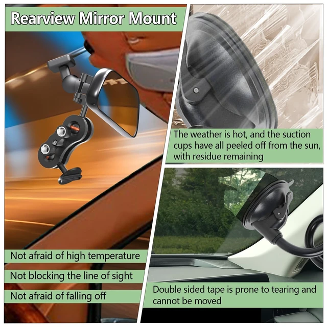 Alt view image 4 of 5 - RNVEASS Dash Cam Mount,Aluminum Rearview Mirror Bracket Installation Kit