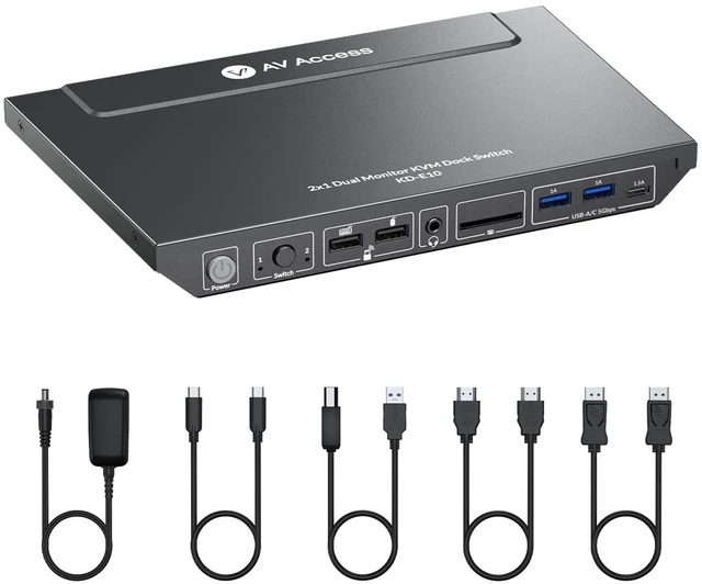 Main image of AV Access KVM Switch Docking Station for 2 Monitors 2 Computers