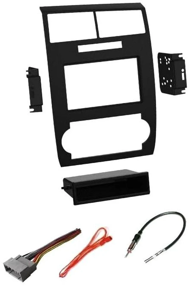 Main image of Single or Double Din Car Stereo Install Dash Kit, Wire Harness, and AM/FM Radio Antenna Adapter -Made for Dodge: No Factory External Amp Vehicles: 2005-2007 Charger and 2005-2007 Magnum
