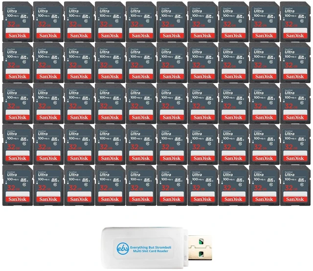 Main image of SanDisk 50 Pack Ultra UHS-I Class 10 32GB SDHC Card SDSDUNR-032G-GN3IN