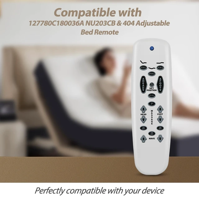 Alt view image 2 of 5 - New Bed Replacement fit for Leggett & Platt E95 Tempurpedic Ergo Raven Lifestyles S-Cape E95 Leggett and Platt Basis C3 Adjustable Bed Remote Control (White)