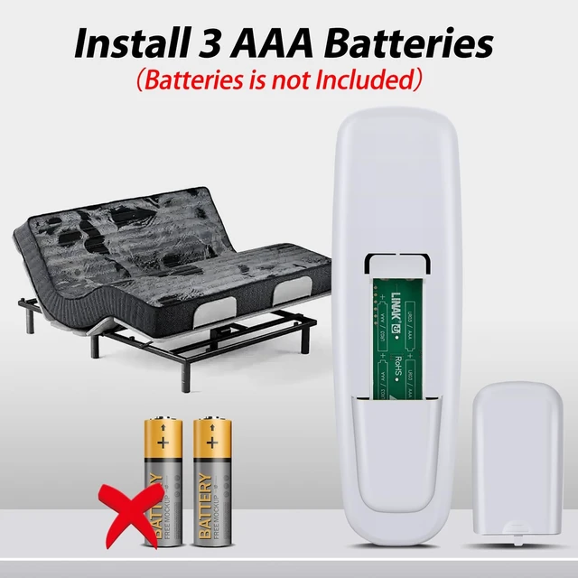 Alt view image 5 of 5 - New Bed Replacement fit for Leggett & Platt E95 Tempurpedic Ergo Raven Lifestyles S-Cape E95 Leggett and Platt Basis C3 Adjustable Bed Remote Control (White)