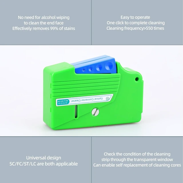 Alt view image 3 of 5 - Fiber Optic Cleaning Box for SC/LC/FC Connectors, Professional Fiber Adapter Port Cleaner Kit