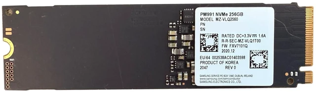 Main image of Samsung PM991 Series 256GB NVMe SSD, M.2 2280 PCIe Gen3 x4 (OEM New)